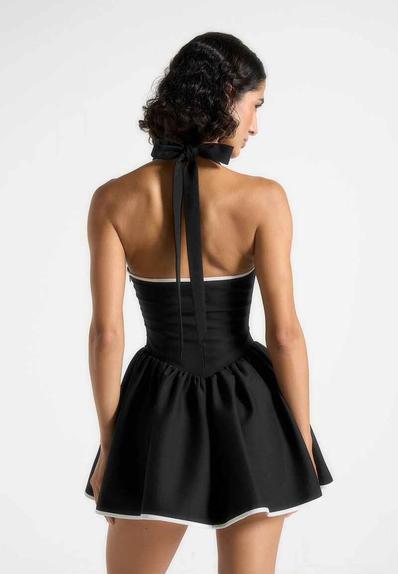 Halter Neck Belted Mini Dress