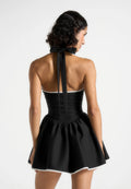 Halter Neck Belted Mini Dress