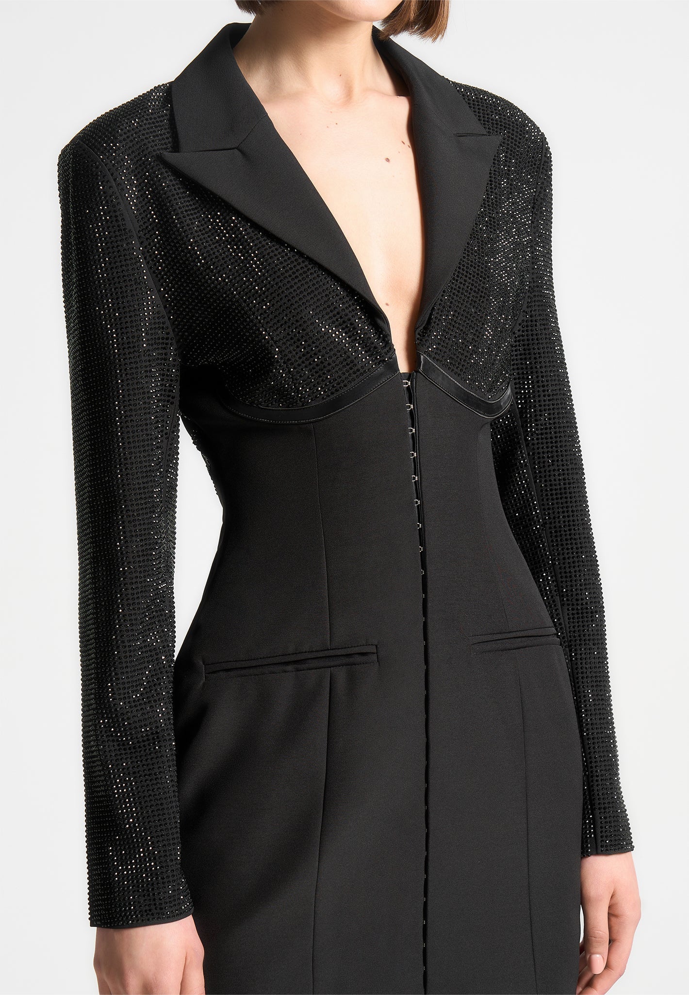 Rhinestone Corset Blazer Dress