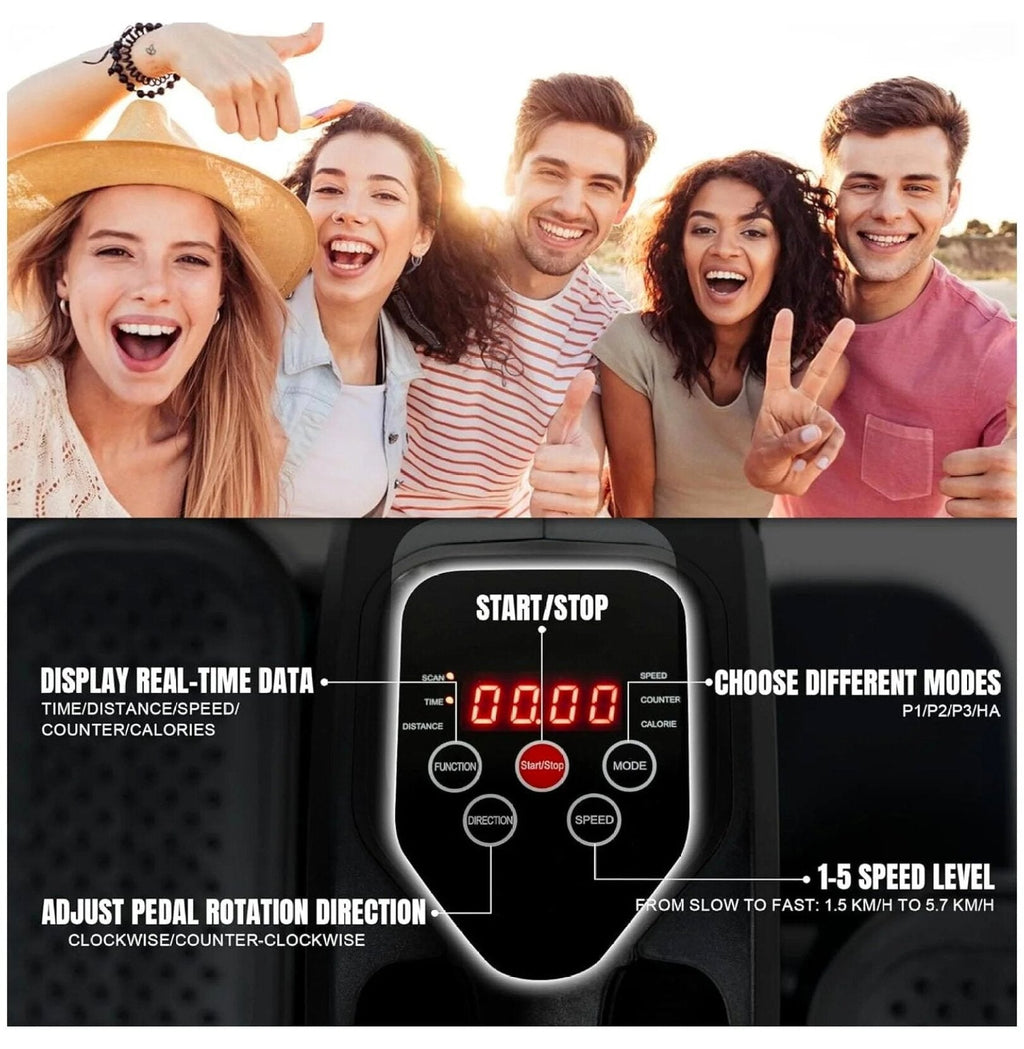 Under Desk Elliptical Electric Foot Pedal Exerciser Fully Assembled Seated Elliptical Compact Portable Elliptical Machine Trainer with Control Mini Elliptical Leg Exerciser for Home