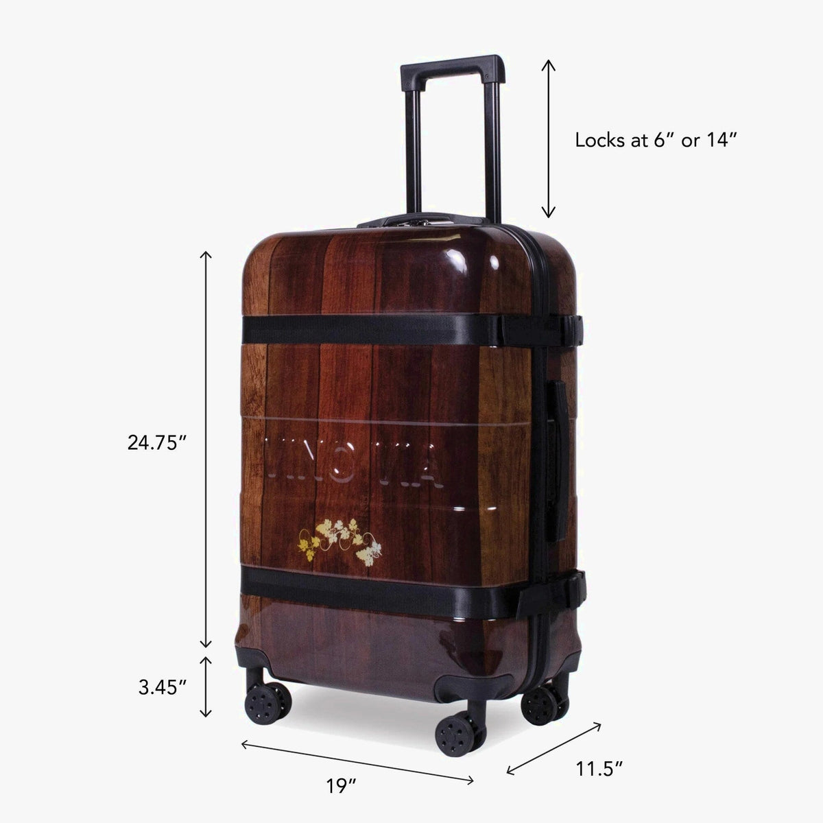 The Ten (10-Bottle) Wine Luggage, TSA Approved Anti-Theft Zipper, Lightweight Hard Shell Spinner Suitcase