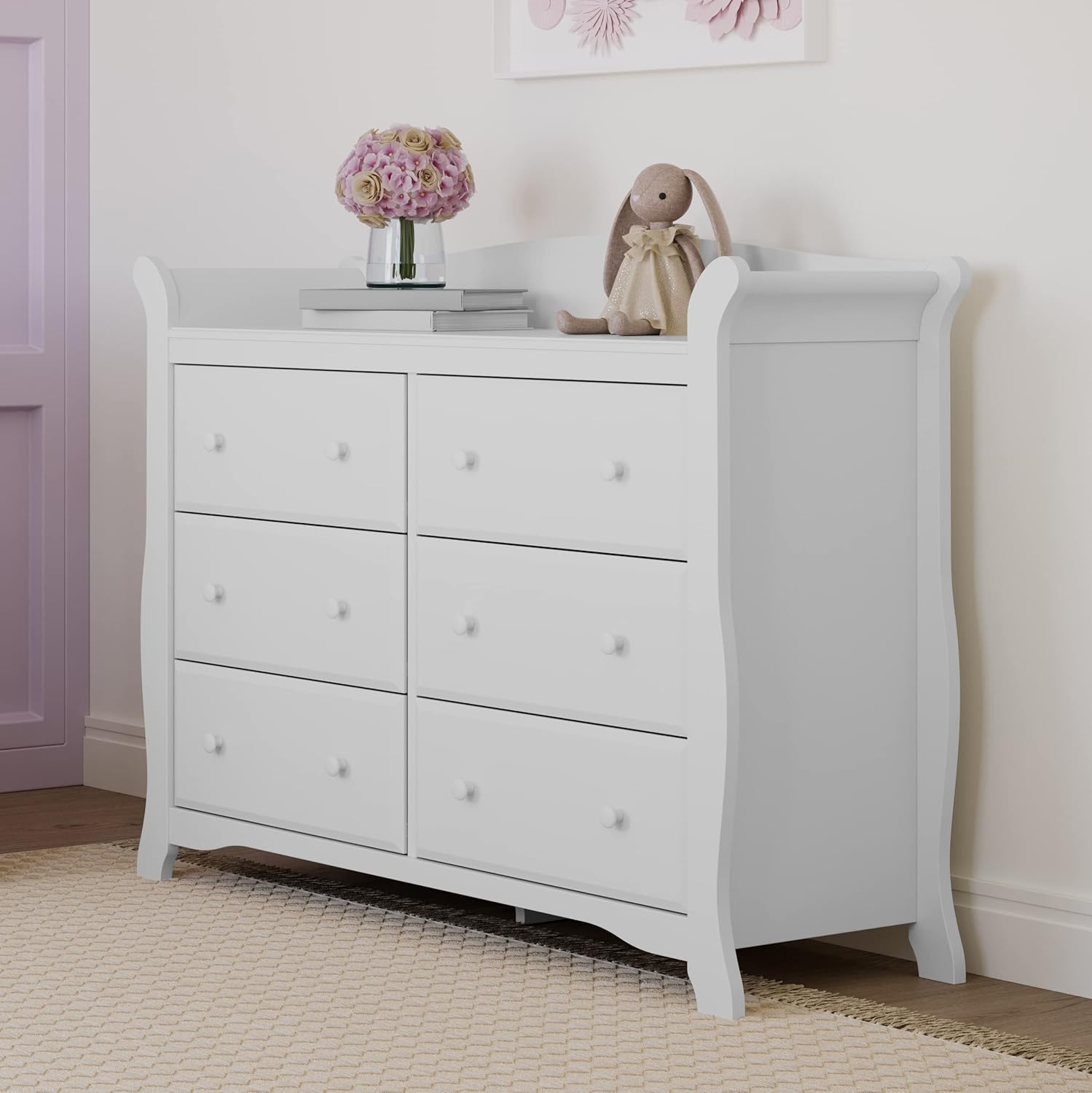 Storkcraft Avalon 6-Drawer Double Dresser, White