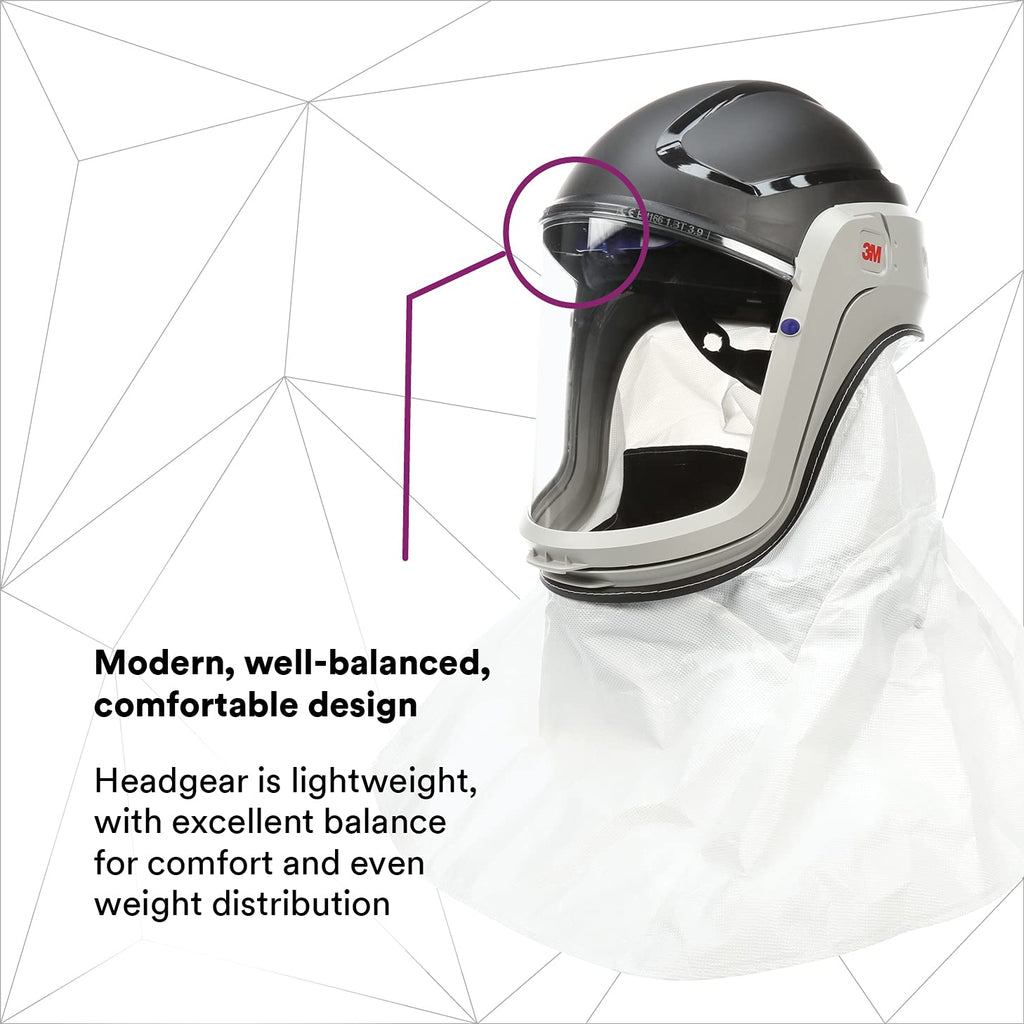 Helmet M-405, For Powered Air Purifying Respirators, Standard Polycarbonate Visor and General Purpose Shroud, 1/Case