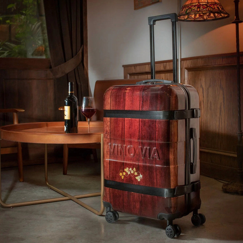 The Ten (10-Bottle) Wine Luggage, TSA Approved Anti-Theft Zipper, Lightweight Hard Shell Spinner Suitcase