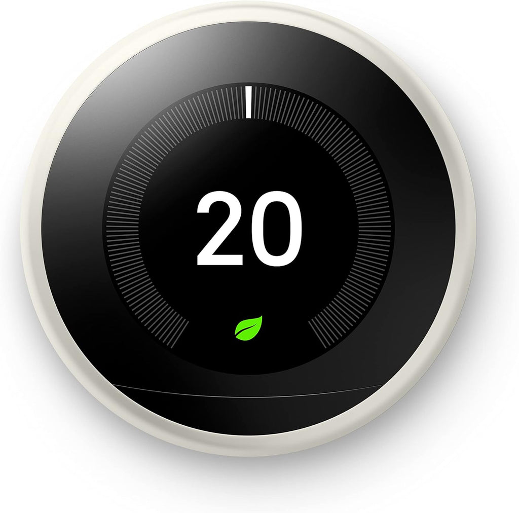 Nest 3rd Gen Learning Thermostat, Programmable Smart, Alexa Compatible, White, Wi-Fi, Energy Saving, Home Use