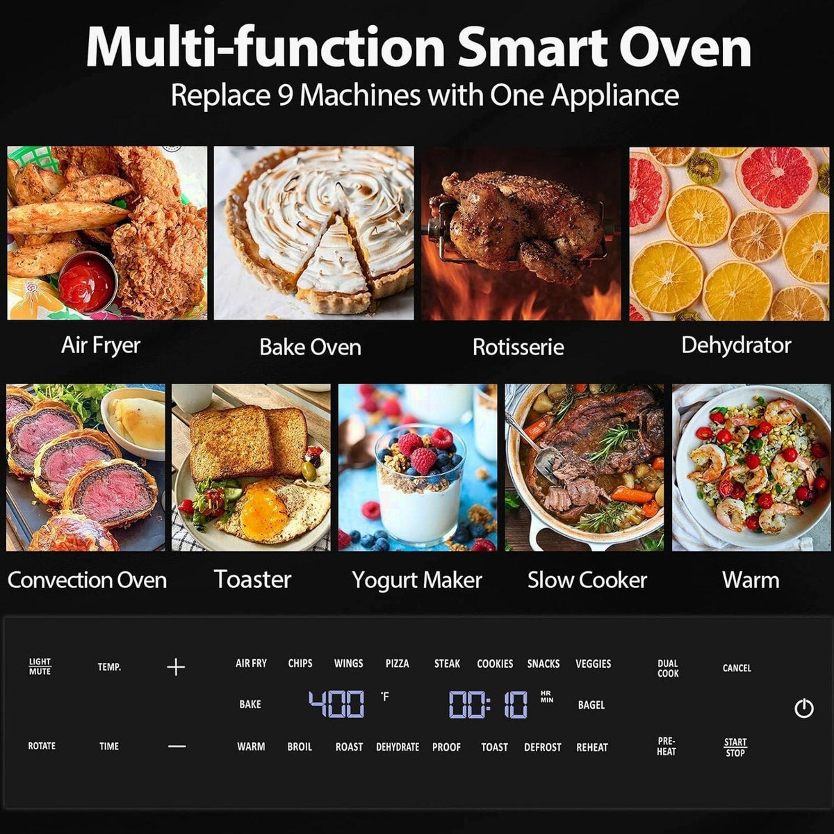 Extra Large Air Fryer, 19-in-1 Air Fryer Oven Combo