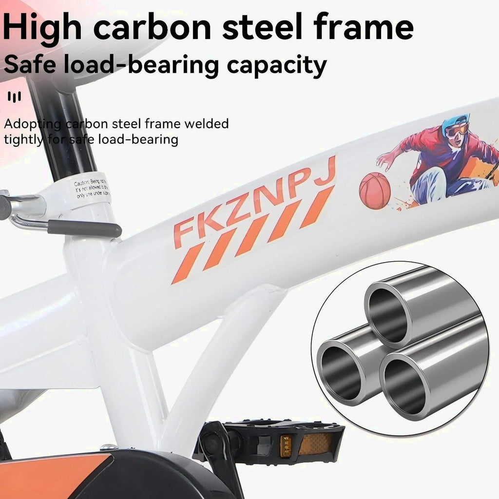 Baprem 18" Girls Bike for 5-9 Years Old Kids, Cute Kids Bike with Training Wheels, Steel Frame Sporty Children Bicycle, Pink