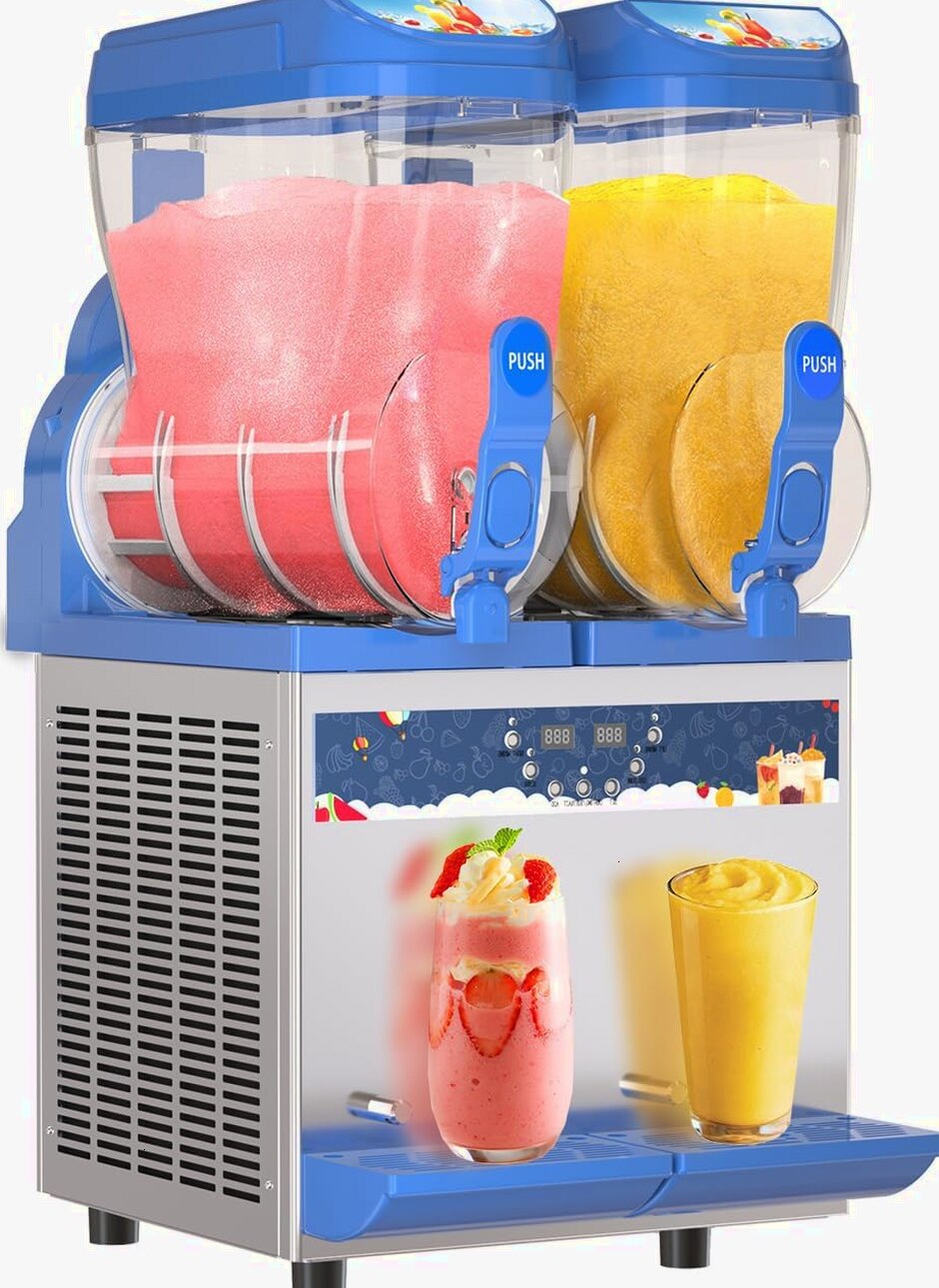 Commercial Slushy Machine - 1000W 30L Tanks Slush Maker Machine 304 Stainless Steel Commercial Margarita Machines Efficient Cooling the Ideal Slushie Maker for Bars Cafes Restaurants