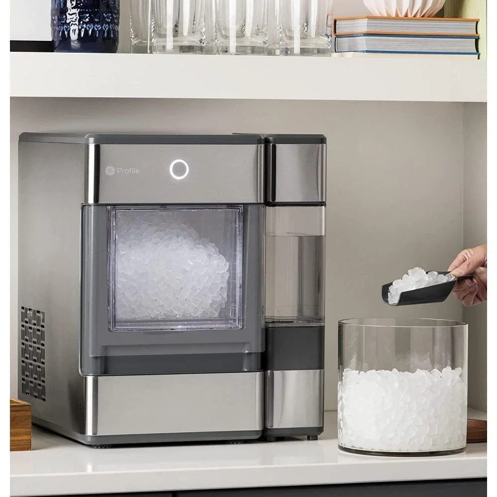 GE Profile Opal Countertop Nugget Ice Maker, Stainless Steel, Bluetooth, Portable, Quick Ice Production