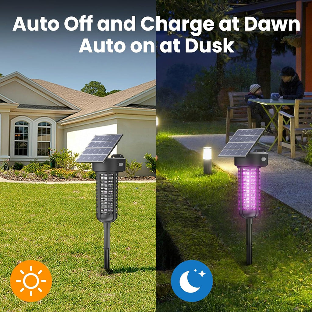 Solar Bug Zapper Outdoor Mosquito Trap Killer Mosquito Killer LampCordless & Rechargeable Fly Zapper Mosquito Catcher Lamp Decor Light for Patio Garden