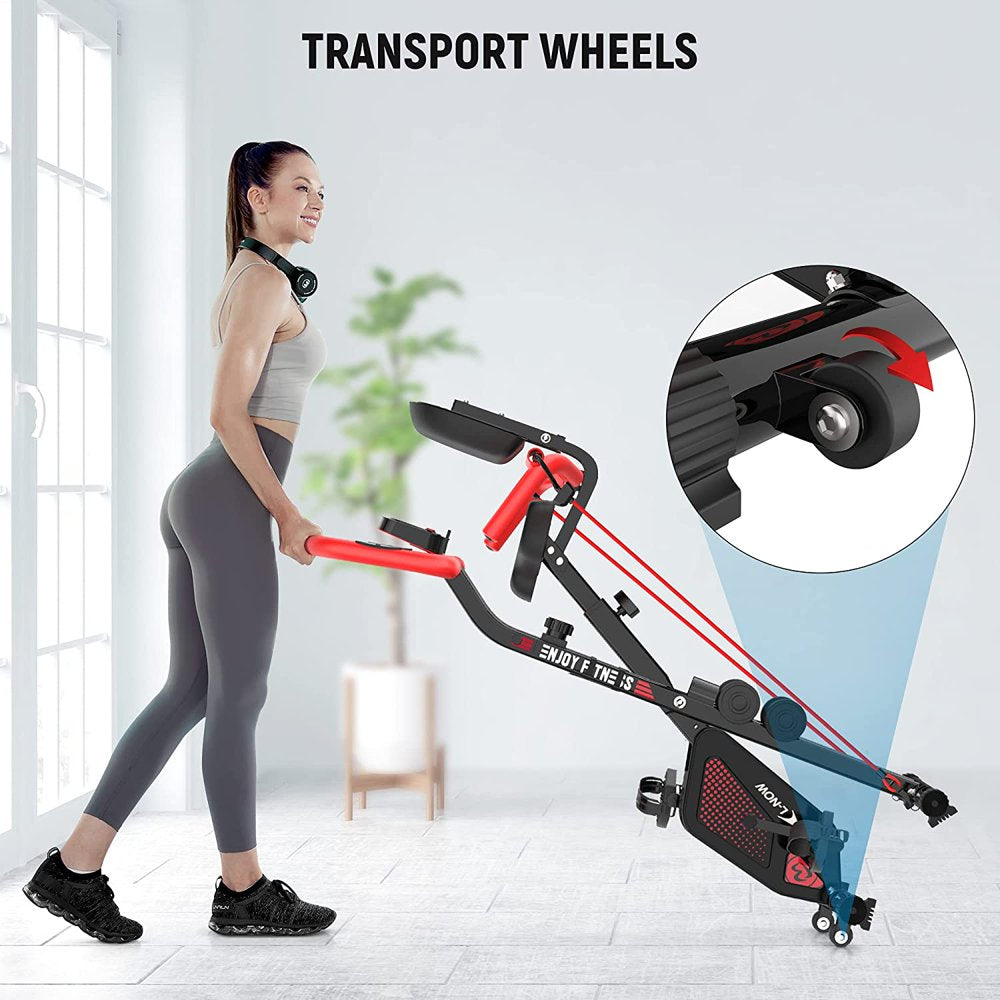 Pooboo 3 In 1 Foldable Exercise Bike Indoor Cycling Bike Workout 300Lb