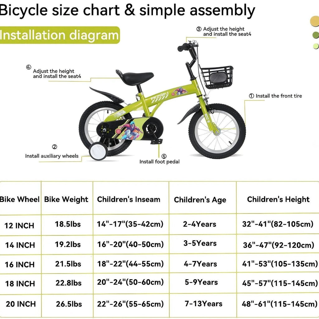 Baprem 18" Girls Bike for 5-9 Years Old Kids, Cute Kids Bike with Training Wheels, Steel Frame Sporty Children Bicycle, Pink