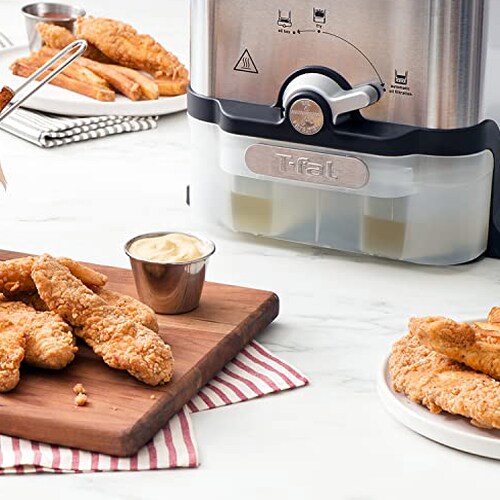 T-Fal Ultimate Steel Deep Fryer with Basket 3.5 Liter Oil and 2.6 Pound Food Capacity