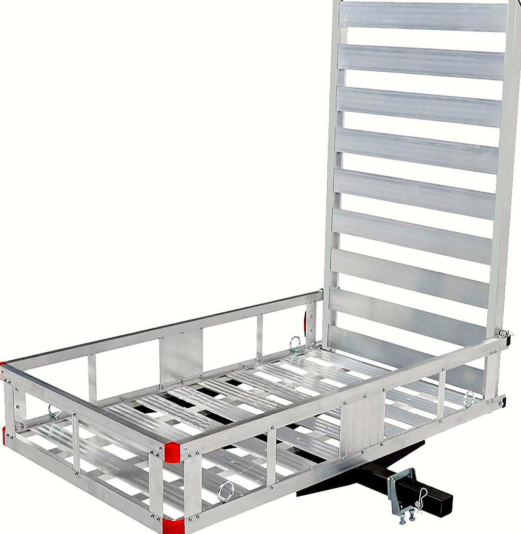 80779 Aluminum Hitch Mount Cargo Carrier with 47′′ Long Ramp, 1 Pack