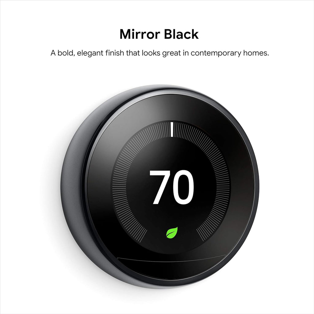 Nest 3rd Gen Learning Thermostat, Programmable Smart, Alexa Compatible, White, Wi-Fi, Energy Saving, Home Use