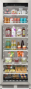 EdgeStar VBM101 22" Wide 10.1 Cu. Ft. Commercial Beverage Merchandiser – Stainless Steel, Temp Alarm, Reversible Door