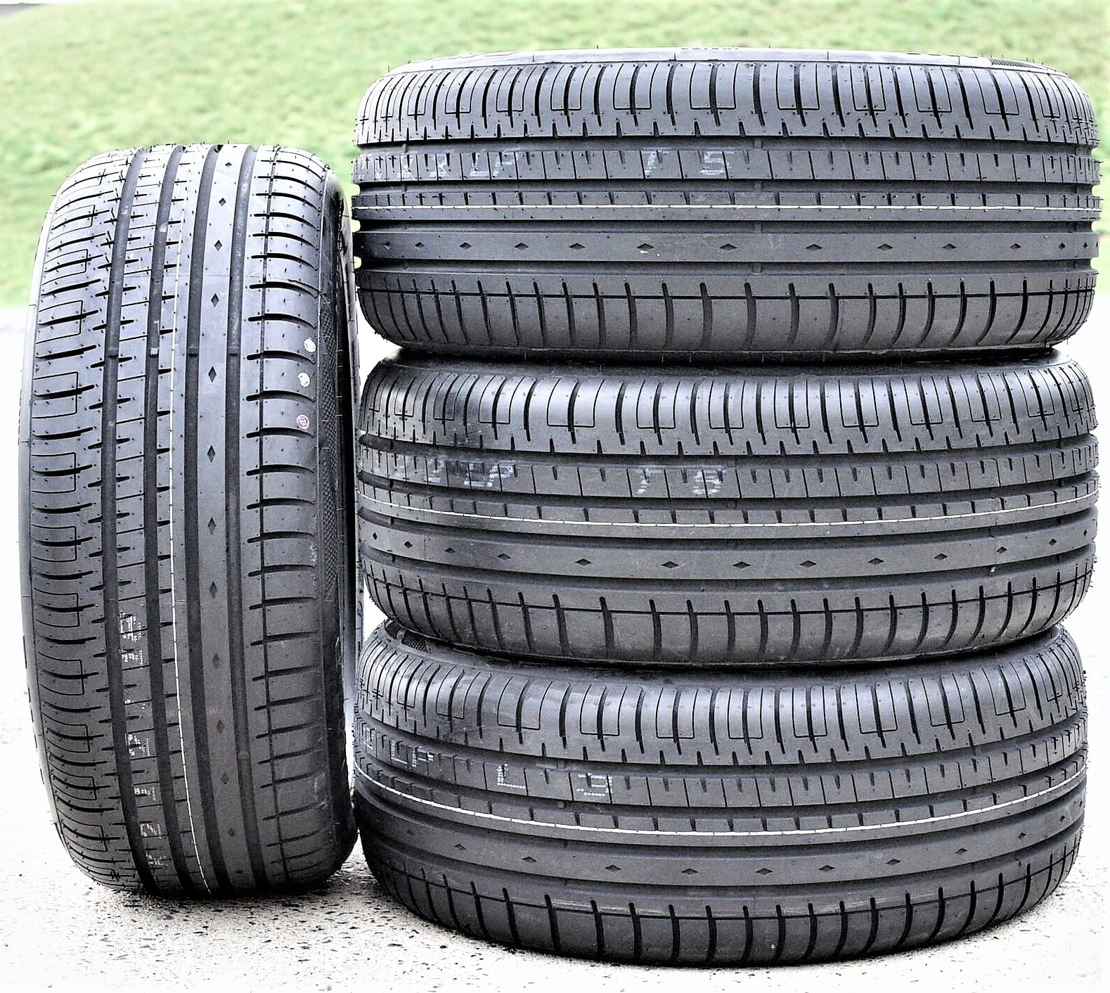 One set of 4(4)255/35R20 ZR 97Y XL A/S performance tires for: 2007-10 Mercedes-Benz S550 4Matic, 2017-18 Audi Q3 Technik