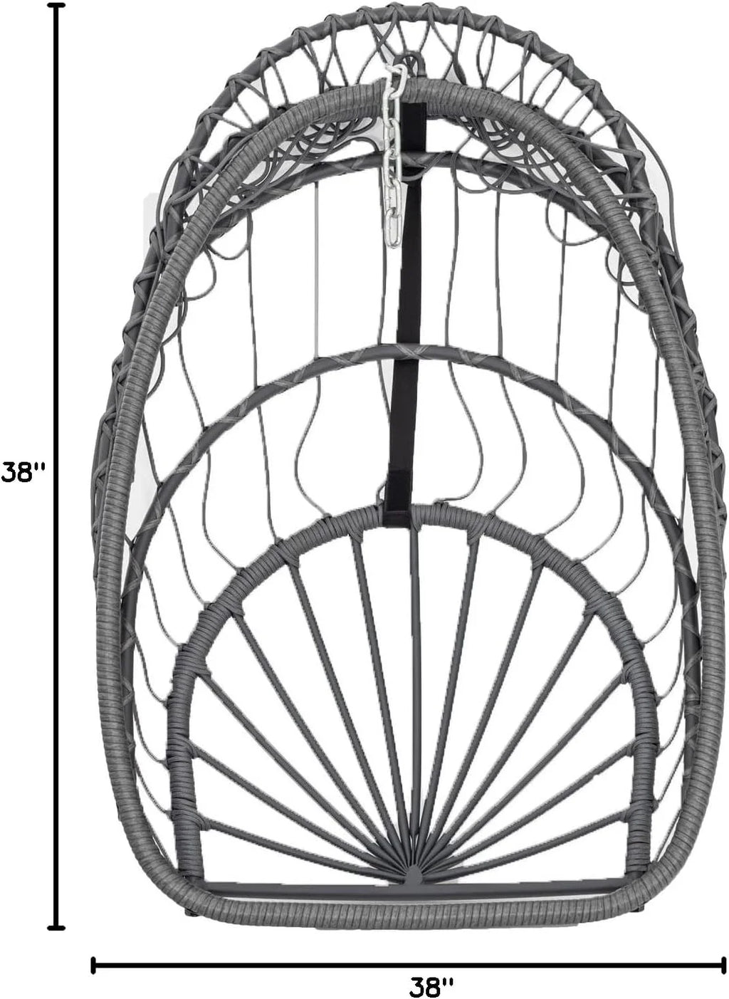 Yechen Indoor Outdoor Egg Hanging Chair with Stand, Patio Wicker Swing Egg Chair Indoor Swinging Chair Outdoor Hammock Egg Chair 350lbs Capacity for Patio Bedroom Balcony, Charcoal Grey (EG-001)