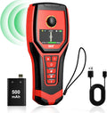 5 in 1 Stud Finder Wall Scanner Rechargeable with 9 Sensors for Precise Center and Edge of AC Wire Magnetic Metal Joist Wood Pipe Detection, HD Color Display Position & Depth, Audio Light Alarm