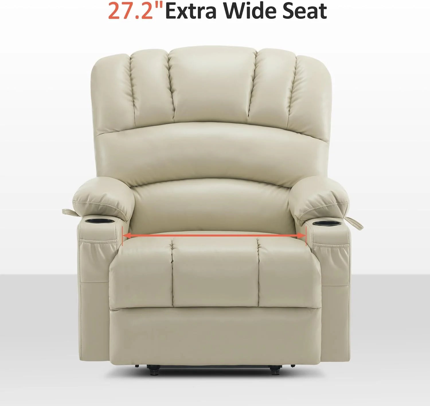 Heated Lift Recliner for Seniors with USB & Cup Holders