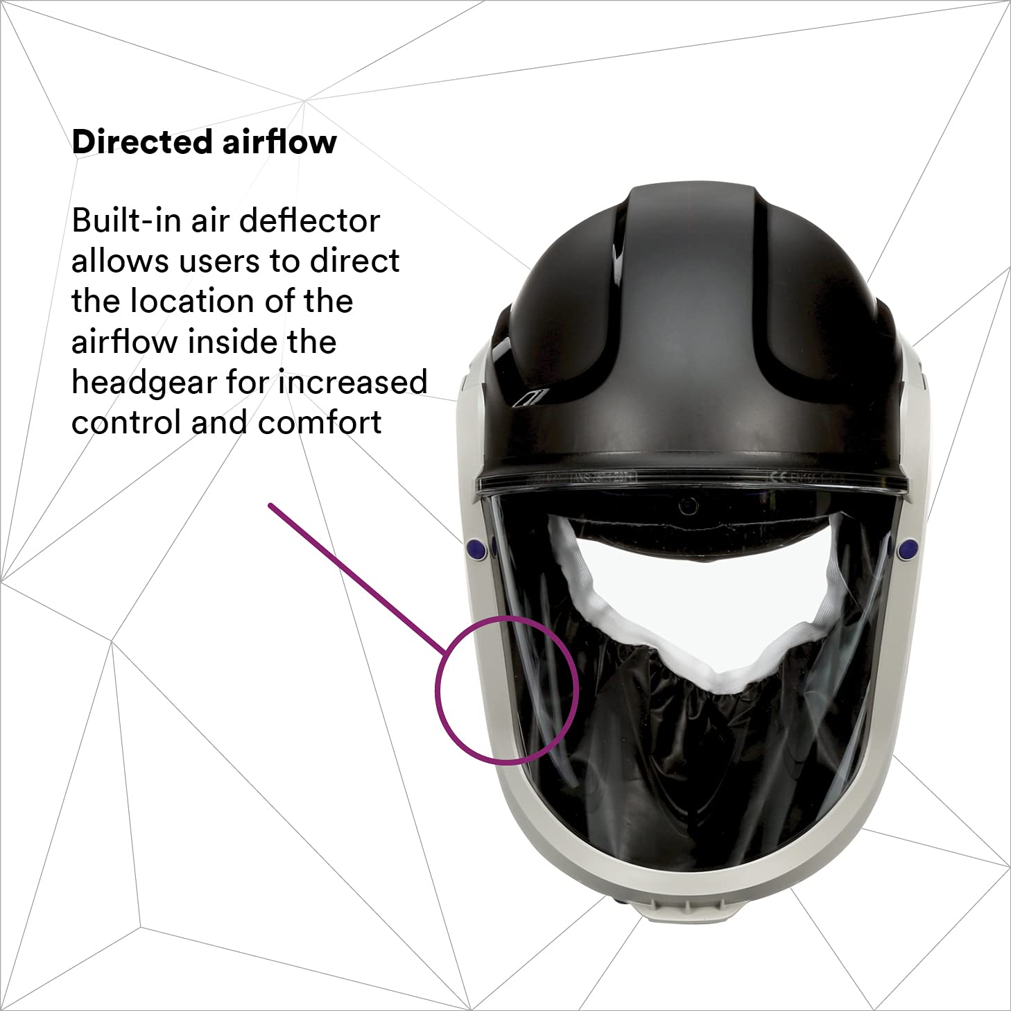 Helmet M-405, For Powered Air Purifying Respirators, Standard Polycarbonate Visor and General Purpose Shroud, 1/Case