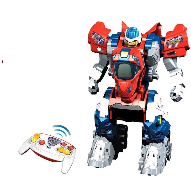 One-key Deformation Dinosaur Robot With Sound and Llight Music Dinosaur knowledge Remote Control Dinosaur RC Robot Toy Children