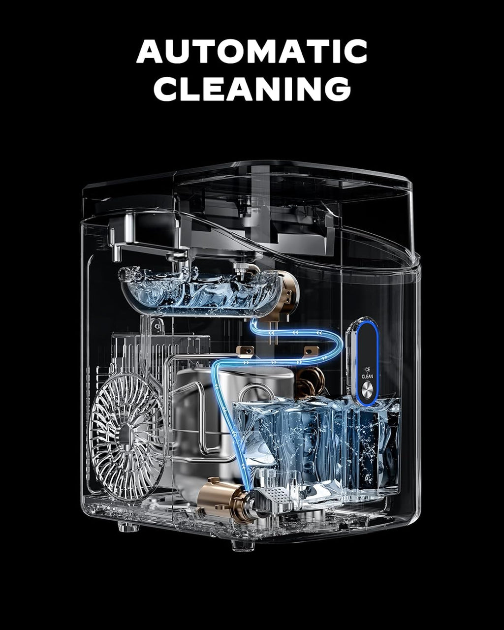 Ice Maker Countertop, Pebble Ice Maker with Soft Chewable Ice, One-Click Operation Ice Machine with Self-Cleaning, 33lbs/24H for Home,Kitchen,Office