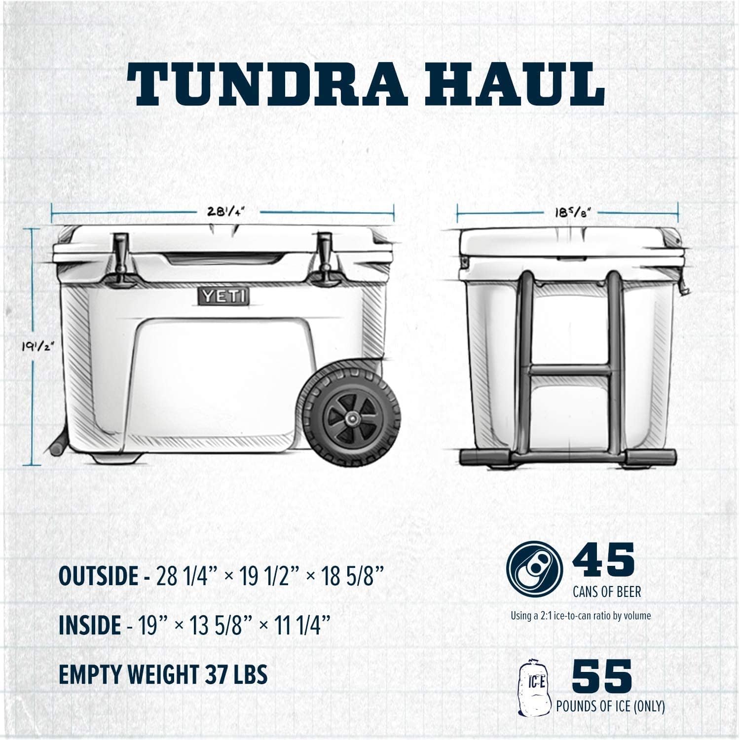 YETI Tundra Haul Wheeled Cooler, Navy