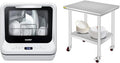 COMFEE' Portable Dishwasher Countertop with 5L Built-in Water Tank, No Hookup Needed, 6 Programs, 360° Dual Spray, 192℉ High-Temp& Air-Dry Function, Mini Dishwasher for RVs, White