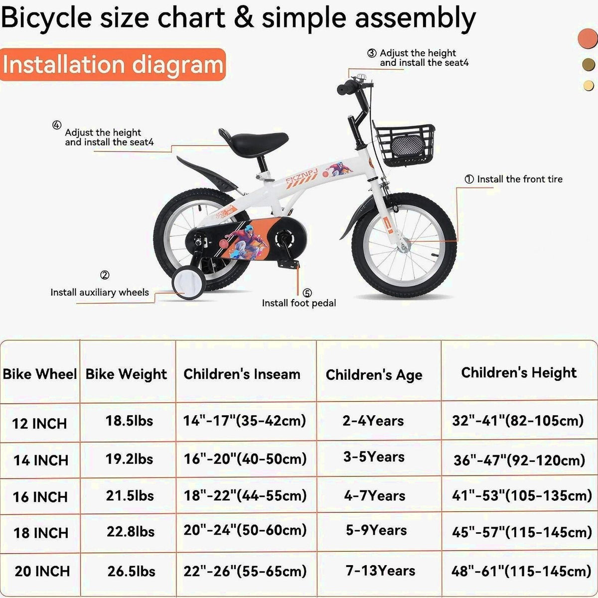 Baprem 18" Girls Bike for 5-9 Years Old Kids, Cute Kids Bike with Training Wheels, Steel Frame Sporty Children Bicycle, Pink