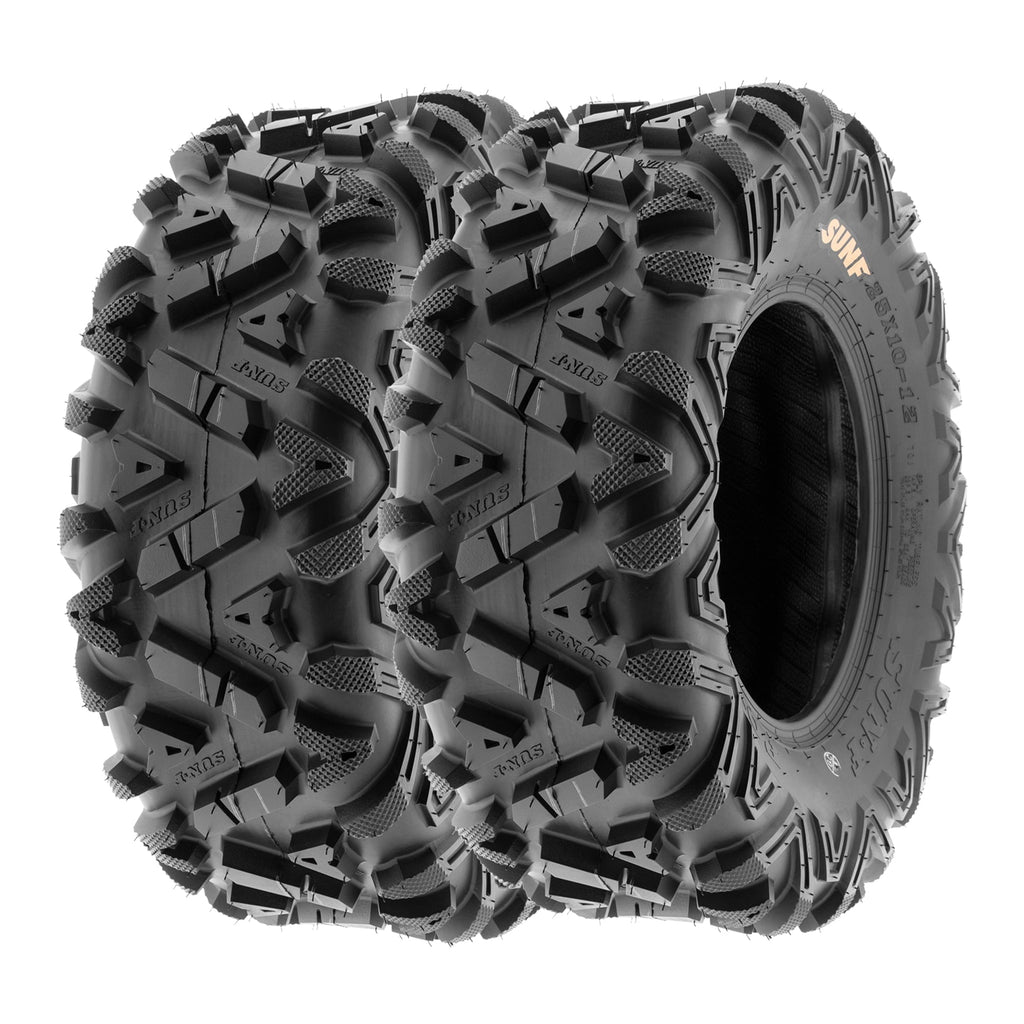 SunF All Terrain ATV UTV Tires 25×8 12 and 25×10 12 6 PR A033 (Complete Full Set of 4)
