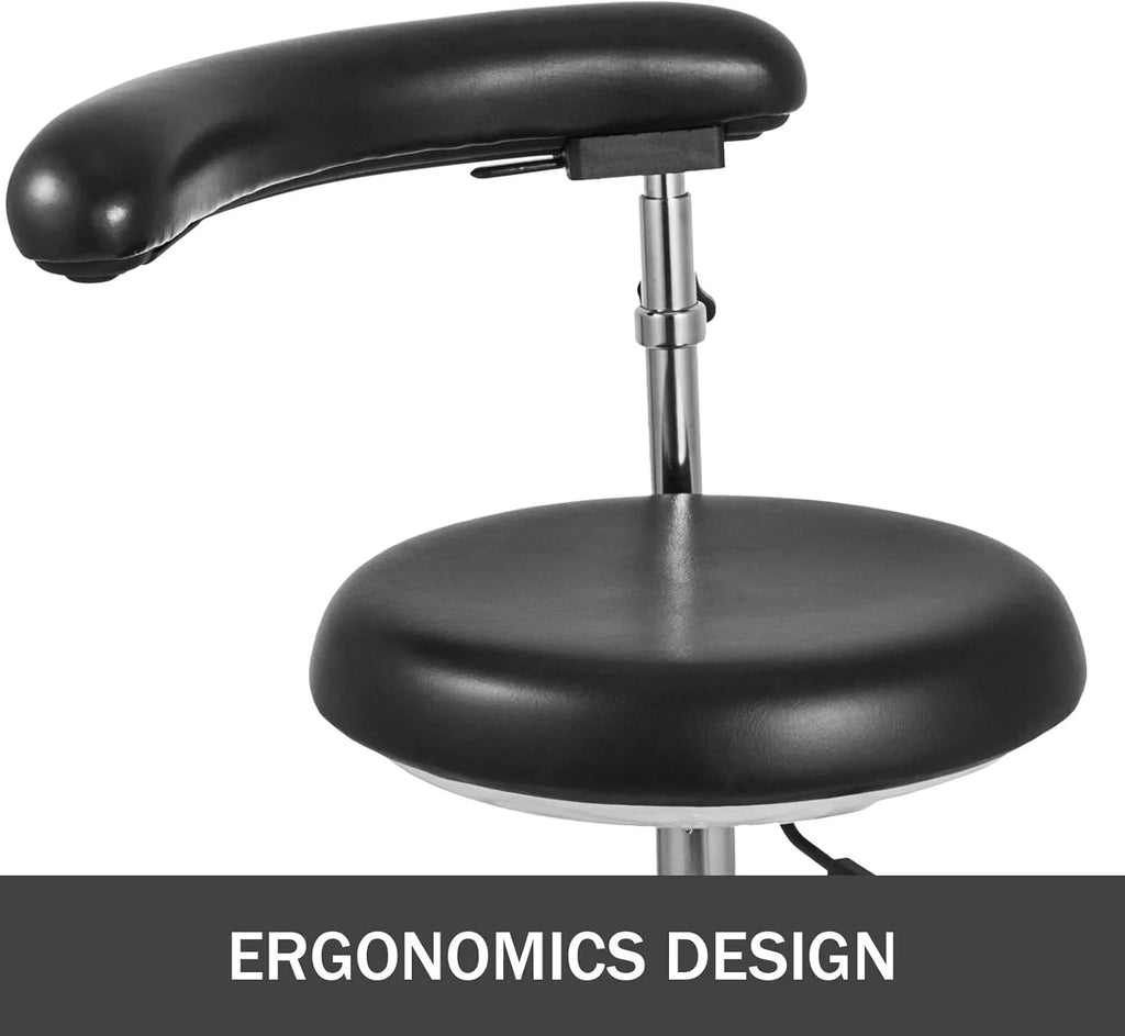 Medical Dental Stool Dentist Chair with 360 Degree Rotation Armrest PU Leather Assistant Stool Chair Height Adjustable Doctor Chair