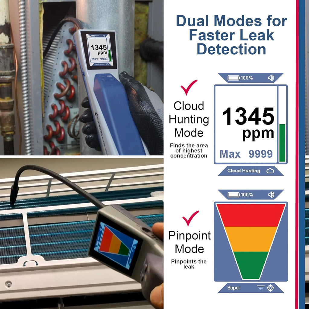 Refrigerant Leak Detector and Portable Monitor, Model: 724-202-G1,Off-White