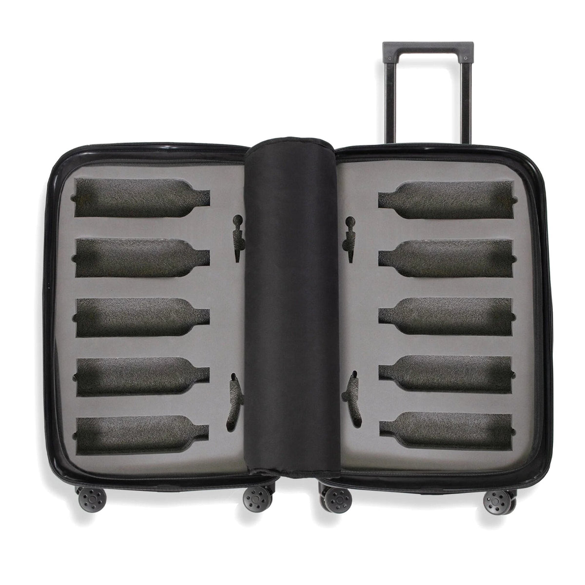 The Ten (10-Bottle) Wine Luggage, TSA Approved Anti-Theft Zipper, Lightweight Hard Shell Spinner Suitcase