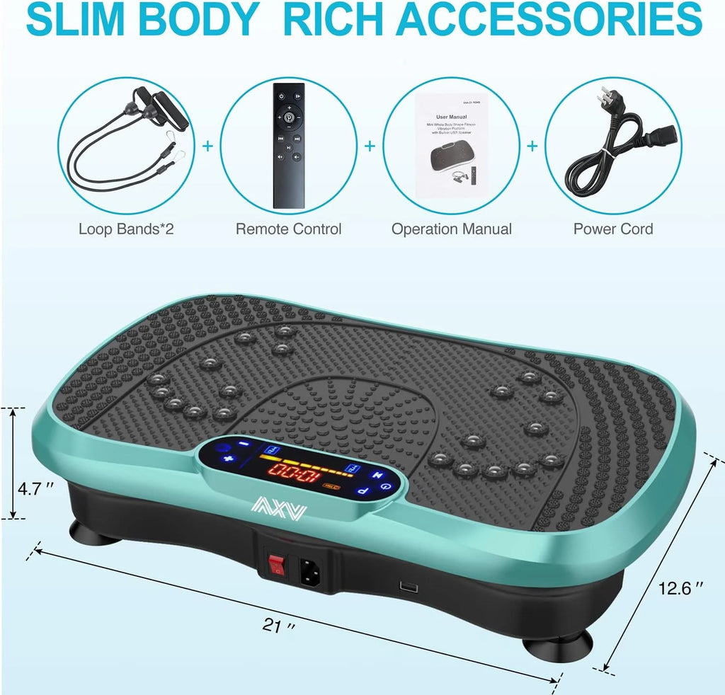 Vibration Plate Fitness Platform Exercise Machine Vibrating Lymphatic Drainage Shaking Full Body Shaker Workout Vibrate Stand Shake Board Sport Gym for Weight Loss Fat Burner for Women Men