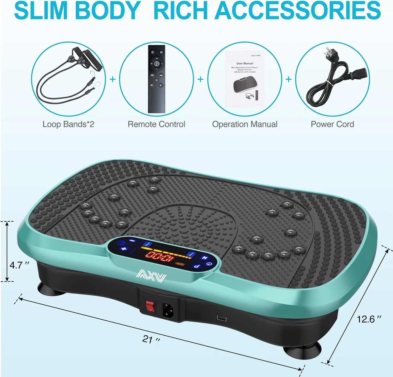 Vibration Plate Fitness Platform Exercise Machine Vibrating Lymphatic Drainage Shaking Full Body Shaker Workout Vibrate Stand Shake Board Sport Gym for Weight Loss Fat Burner for Women Men