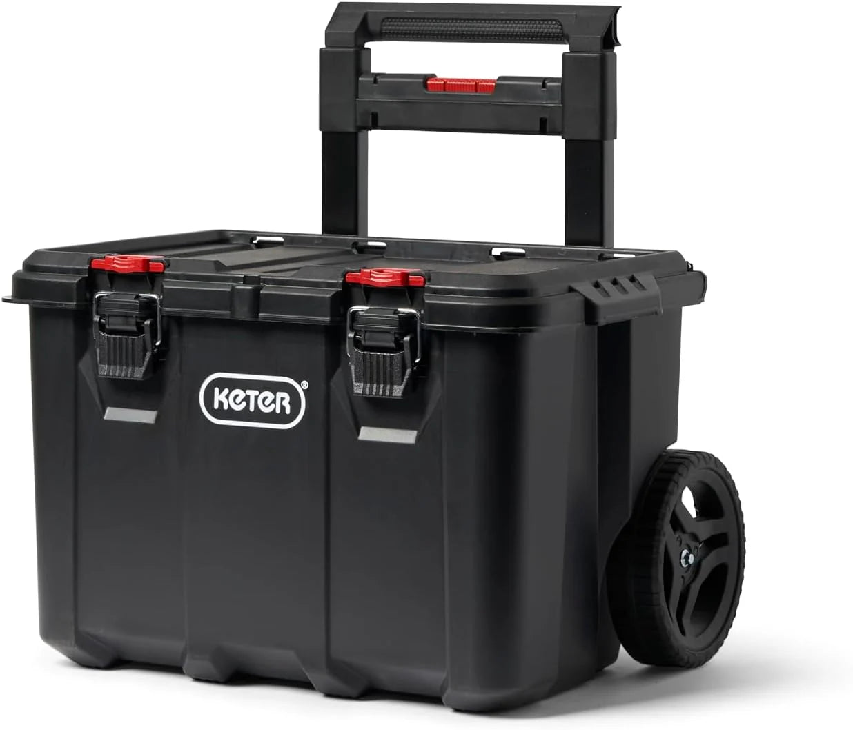Keter Stack-n-Roll Modular Tools Organizer for Garage Storage and DIY, 3 Piece Resin Rolling Tool Box System for Small Parts
