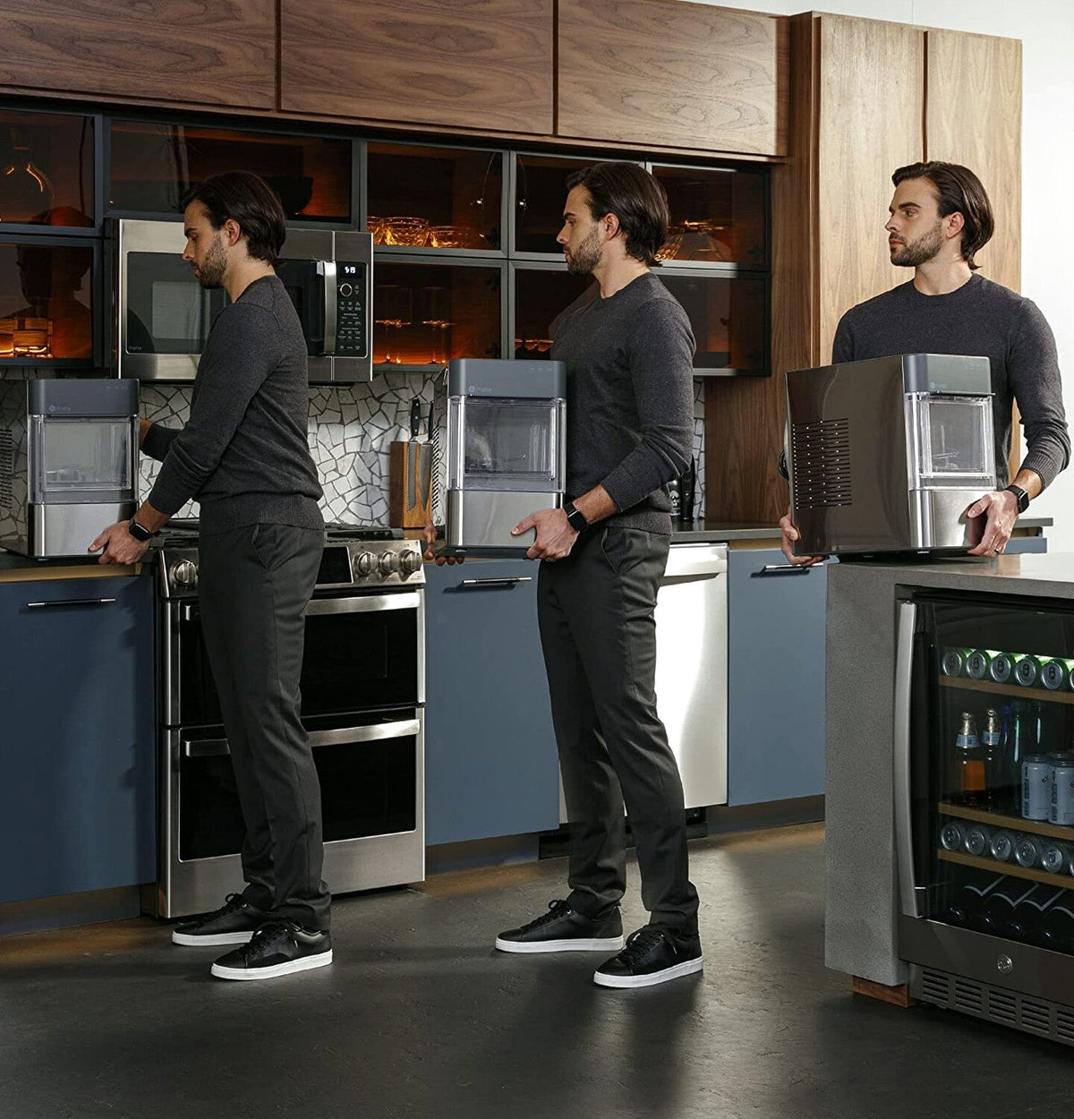 GE Profile Opal 2.0 | Countertop Nugget Ice Maker | Ice Machine with WiFi Connectivity | Smart Home Kitchen Essentials | Black Stainless