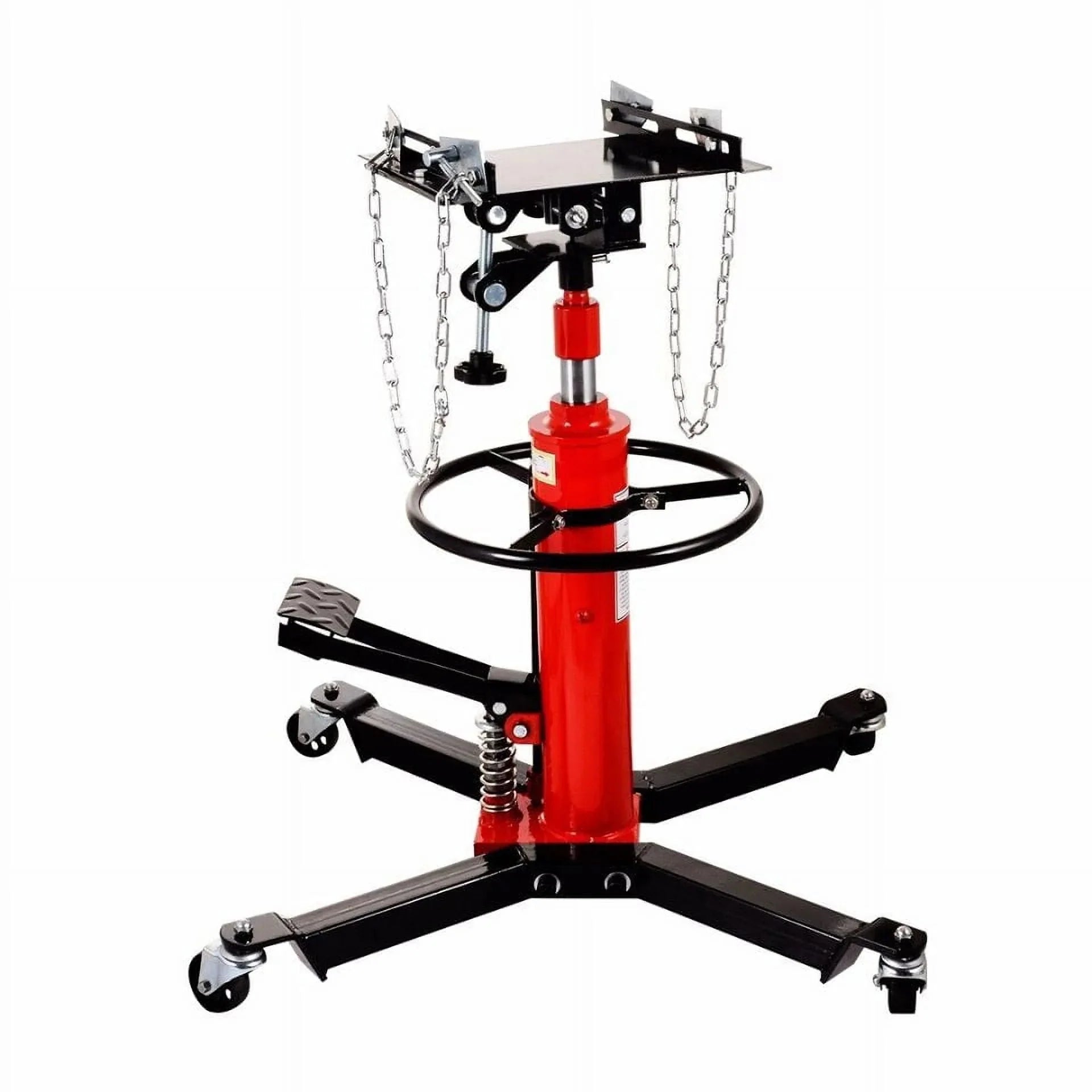 Hydraulic Car Transmission Jack Vertical Lift,1660 Pounds,360Rotating Wheel Lift,Red
