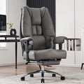 Large Tall Office Chair 400 lbs Wide Seat, Leather High Back Executive Office Chair with Footrest, Ergonomic Office Chair Lumbar Support to Relieve Lower Back Pain (Beige)