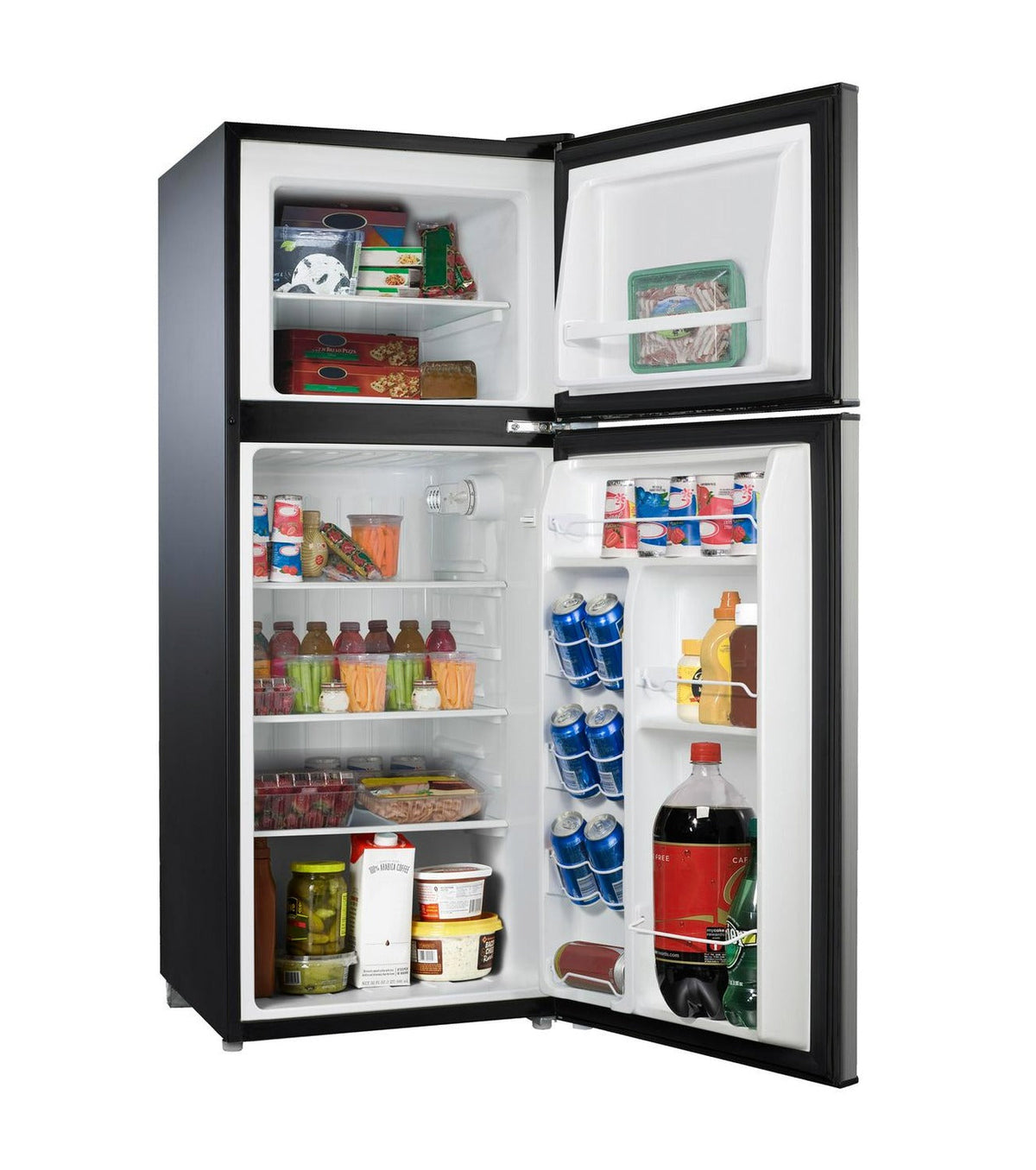 Galanz 4.6. Cu ft Two Door Mini Refrigerator with Freezer, Stainless Steel