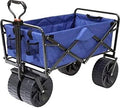 Mac Sports Heavy Duty Collapsible Folding All Terrain Utility Beach Wagon Cart Blue/Black