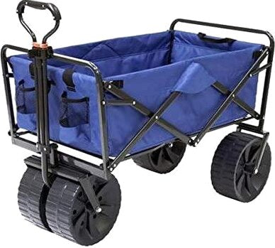 Mac Sports Heavy Duty Collapsible Folding All Terrain Utility Beach Wagon Cart Blue/Black