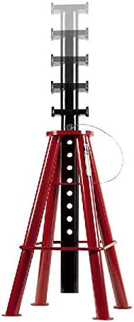 10-Ton Medium Height Pin Type Jack Stands, Pair, Red