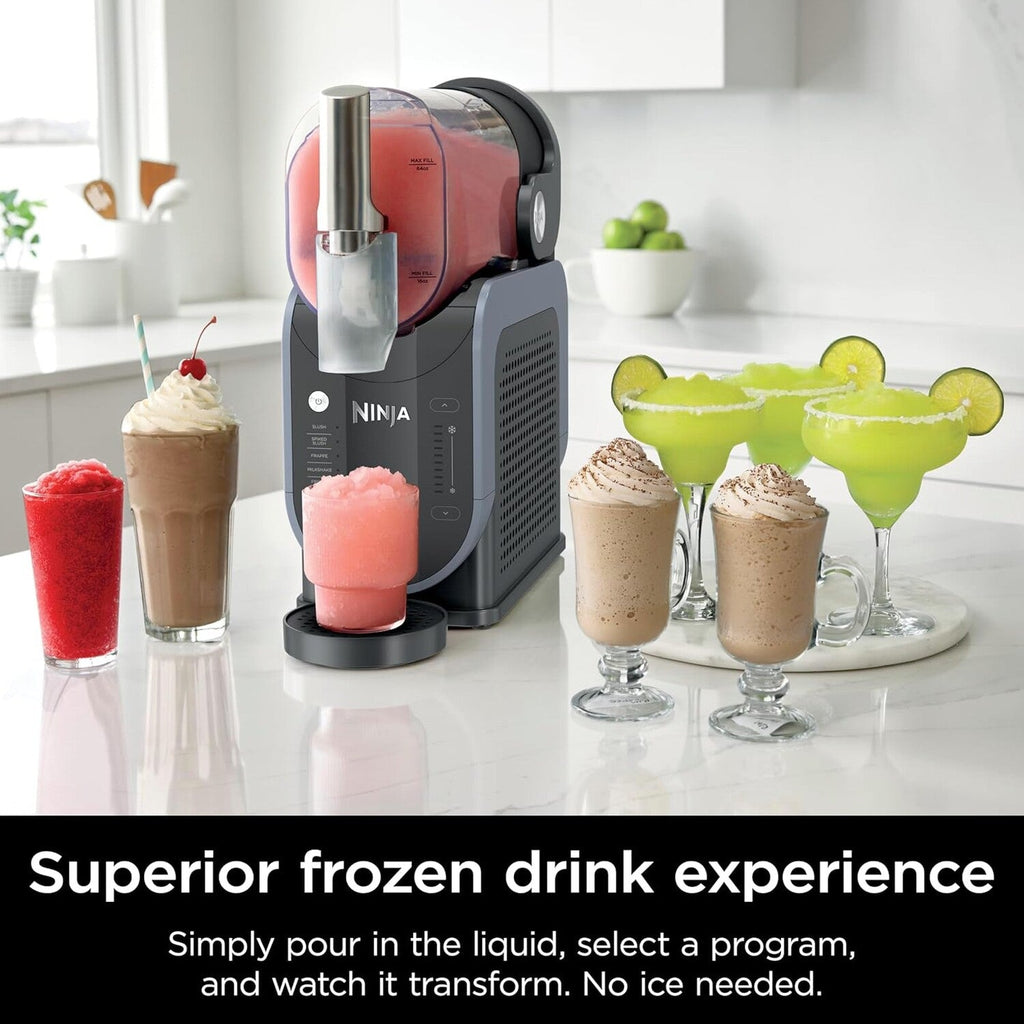 SLUSHi with RapidChill Technology, 88 oz. Frozen Drink &amp; Slushie Machine, 5 Preset Programs, Margaritas, Frappés, and More, Premium Accents, Black, FS301