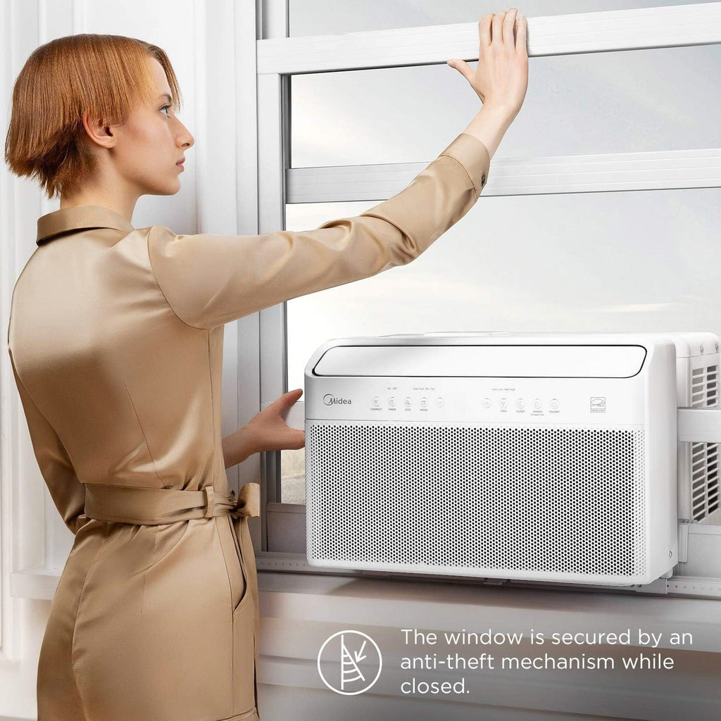 U-Shaped Inverter Window Air Conditioner 12,000BTU with Open Window Flexibility, Robust Installation,Extreme Quiet, 35% Energy Saving, Smart Control, Alexa, Remote, Bracket Included (Renewed)