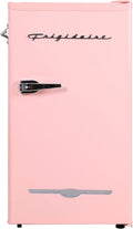 Frigidaire Retro Bar Fridge 3.2 Cu. Ft, Pink/Coral – Compact with Bottle Opener, Adjustable Thermostat & Shelves
