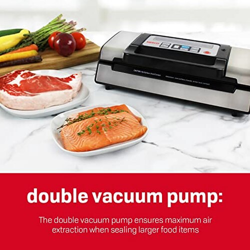 Nesco Deluxe Food VS-12 Vacuum Sealer 130 Watts Kit Bags &amp; Viewing Lid