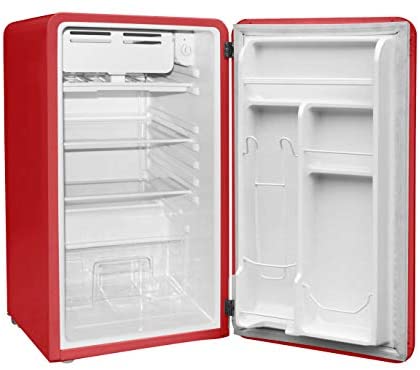 FRIGIDAIRE EFR372-BLACK 3.2 Cu Ft Black Retro Compact Rounded Corner Premium Mini Fridge