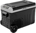 12 Volt Refrigerator, 53QT(50L) Electric Cooler, Portable Freezer 12V/24V DC 110-240V AC, 12V Fridge -4 ~68 , 12V Cooler with Wheels & 2 Baskets for Travel, Truck, Boat, Camping